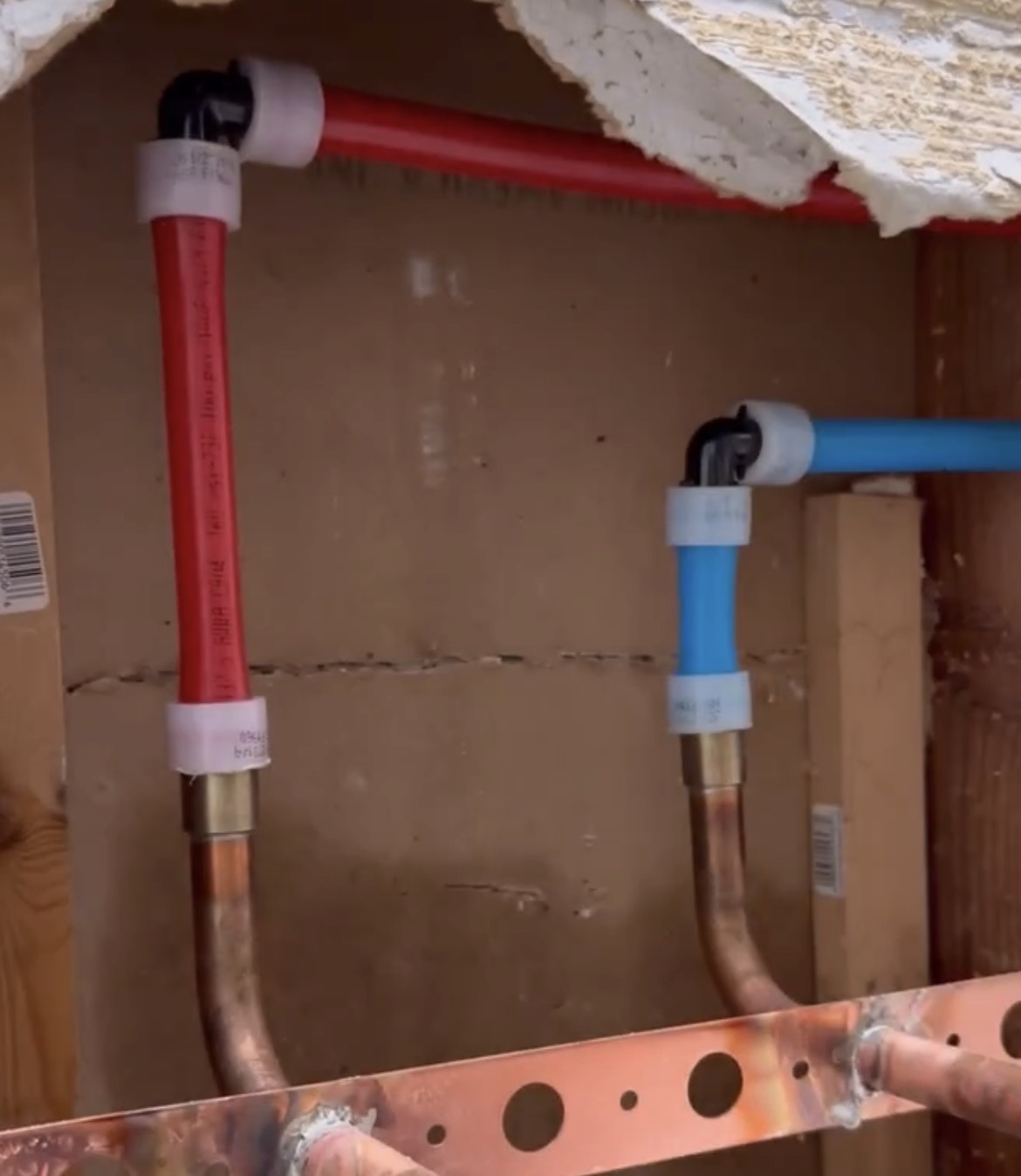 PEX water line installation and shut-off valve plumbing system in Vancouver