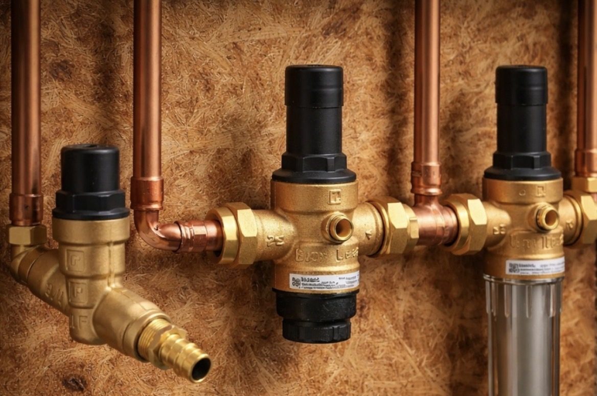 Pressure reducing valve (PRV) and shut off valve installation and residential plumbing pressure control system in Vancouver