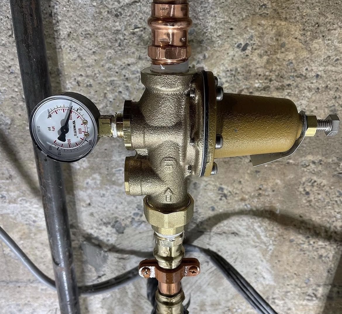 Pressure reducing valve (PRV) and shut off valve installation and residential plumbing pressure control system in Vancouver