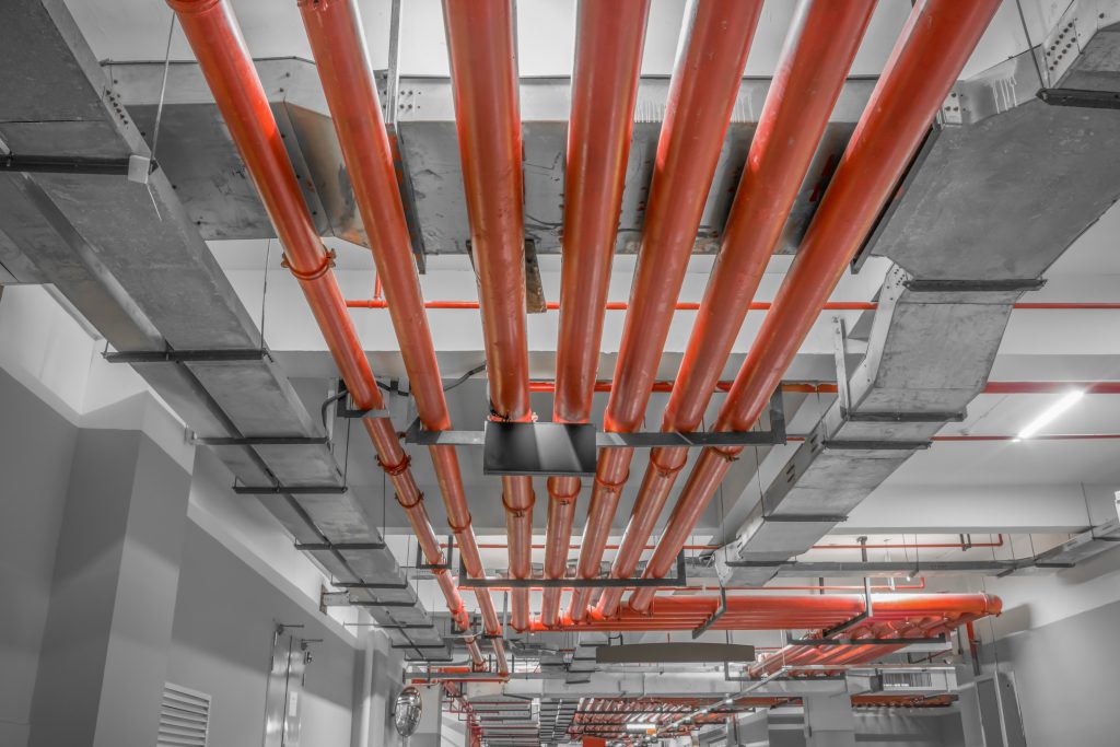 Commercial steel plumbing pipes and industrial water line system installation in Vancouver